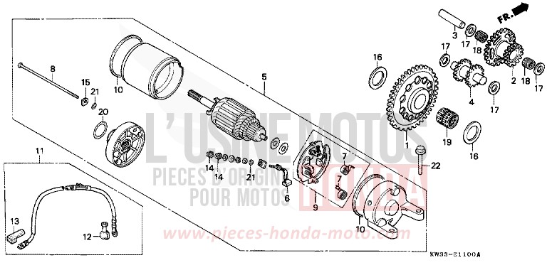 DEMARREUR de Dominator 250 PEARL CRESCENT WHITE-A (NH139) de 1990